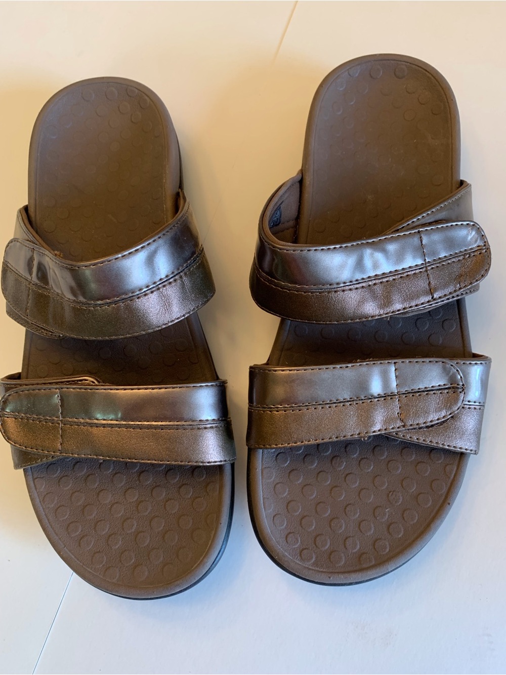 Vionic Kids Metallic Brown Double-Strap Sandals